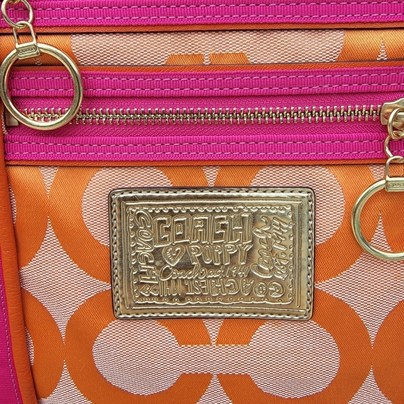 Coach Persimmon And Magenta Poppy Tote Bag - Picture 2 of 16